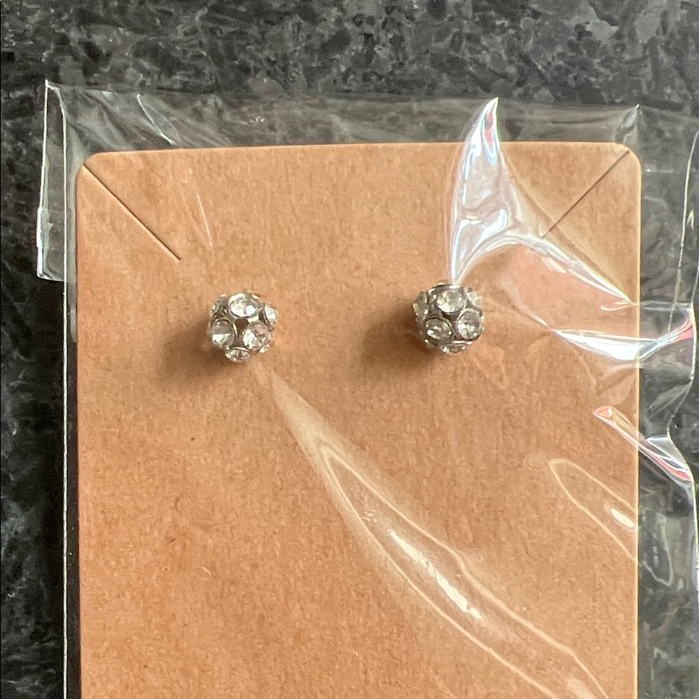Gem studded silver earrings
